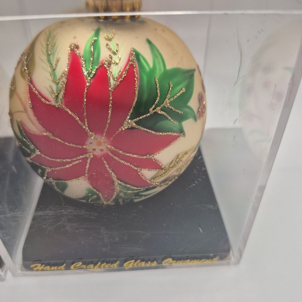 2 UNIQUE TREASURES COLLECTION LIMITED SERIES HAND CRAFTED ROUND GLASS ORNAMENT - Picture 3 of 12